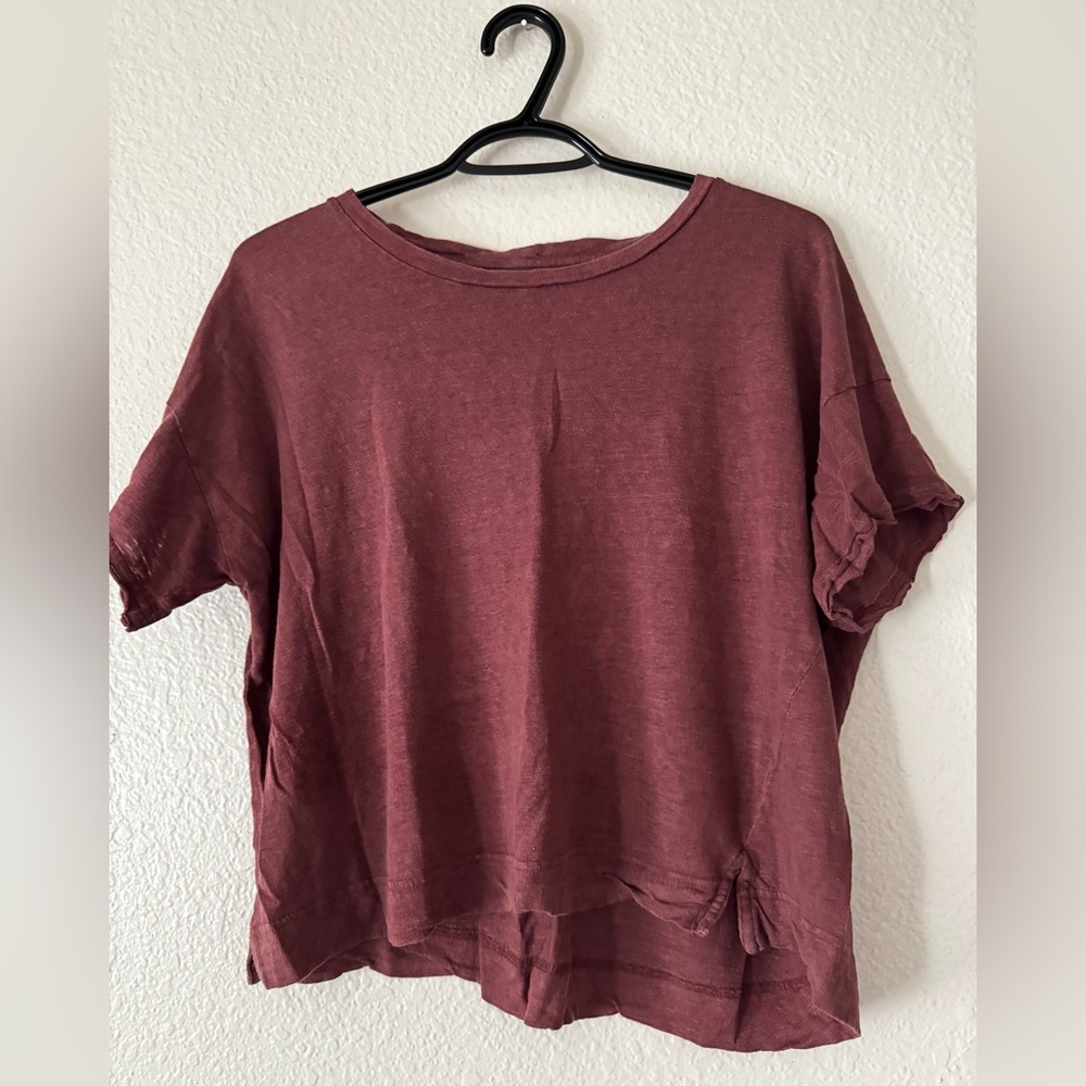 Women's Madewell Burgundy Short Sleeve Tee